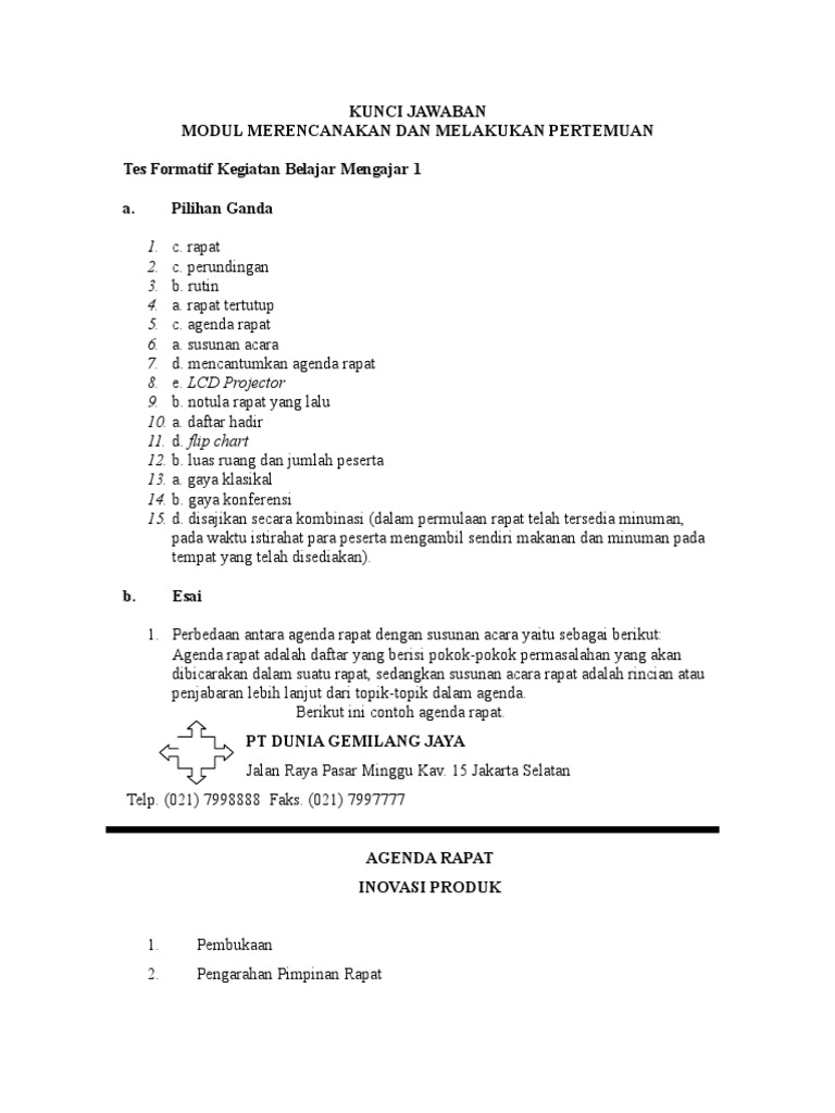 Detail Contoh Agenda Rapat Dan Susunan Acara Rapat Nomer 42