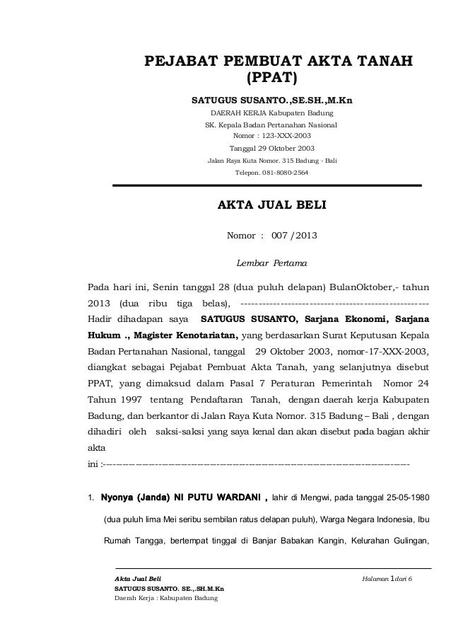 Contoh Ajb Sementara - KibrisPDR