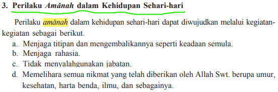 Contoh Amanah Dalam Kehidupan Sehari Hari - KibrisPDR