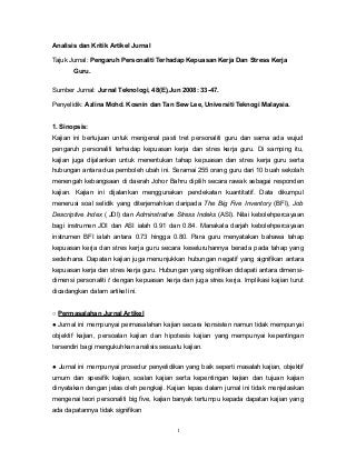 Detail Contoh Analisis Artikel Jurnal Nomer 44