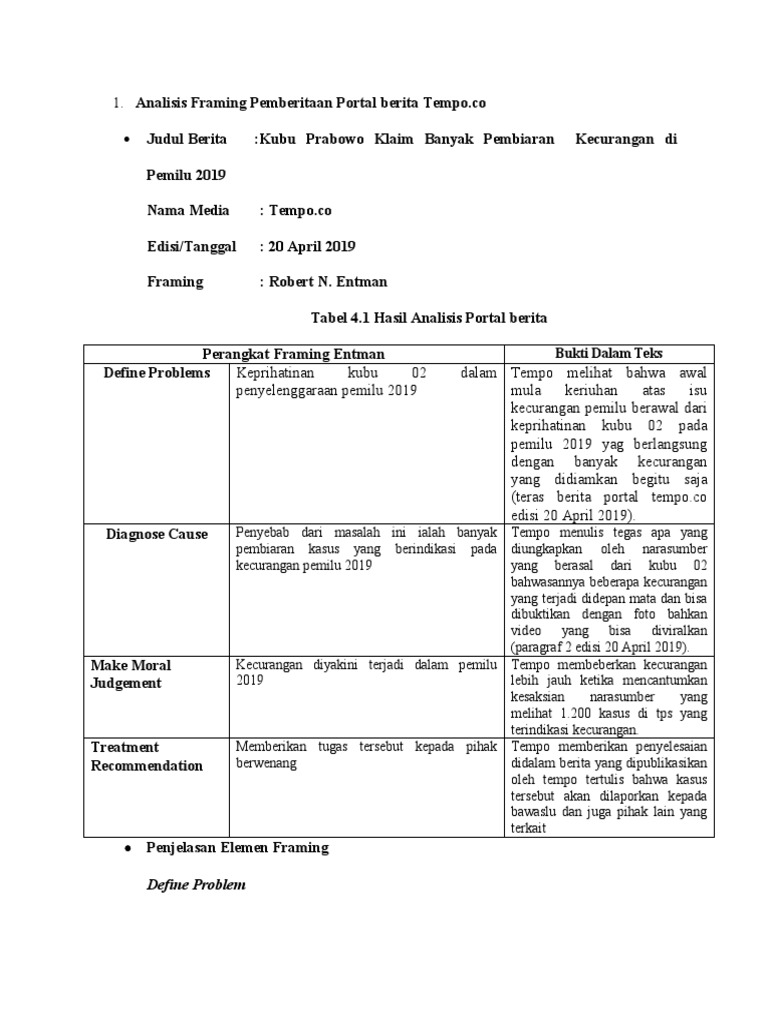 Detail Contoh Analisis Framing Nomer 36