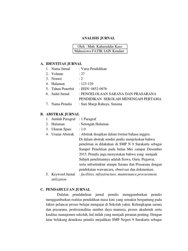 Contoh Analisis Jurnal Pendidikan - KibrisPDR