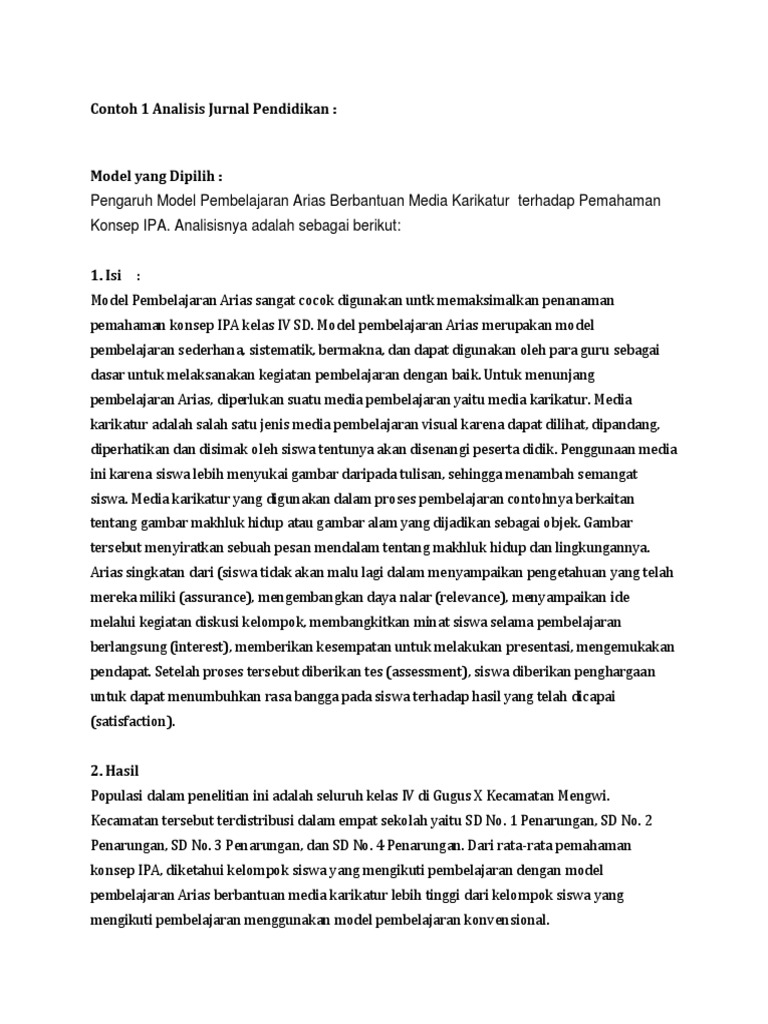 Detail Contoh Analisis Jurnal Pendidikan Nomer 3