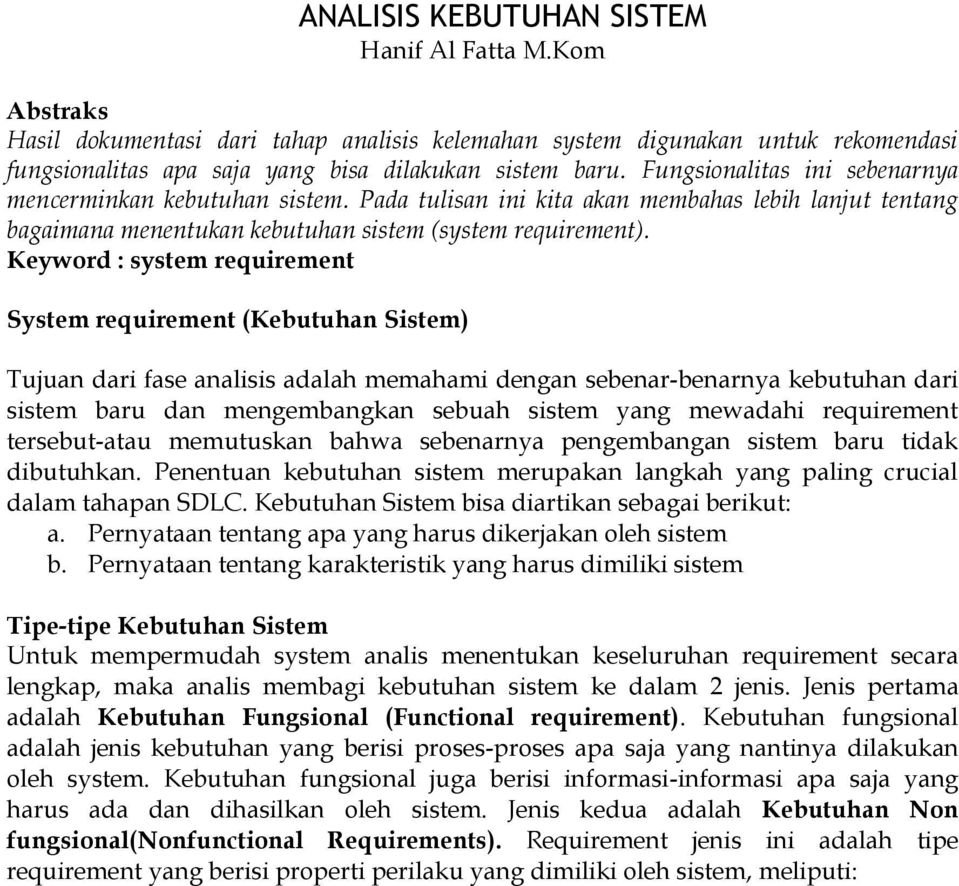 Detail Contoh Analisis Kebutuhan Nomer 21