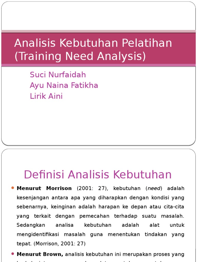 Detail Contoh Analisis Kebutuhan Pelatihan Nomer 4