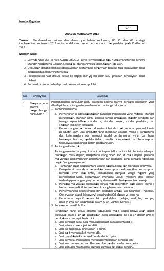 Detail Contoh Analisis Kurikulum 2013 Sd Nomer 6