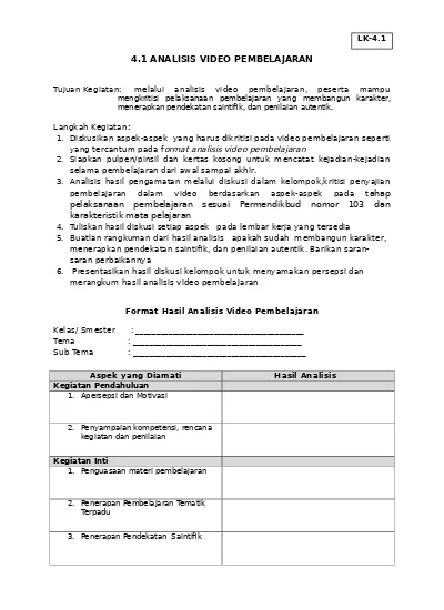 Detail Contoh Analisis Pembelajaran Nomer 52