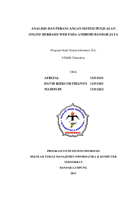 Detail Contoh Analisis Perancangan Sistem Informasi Nomer 42