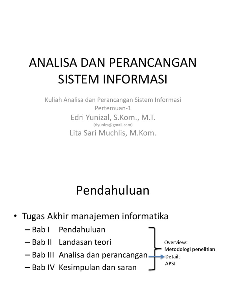 Detail Contoh Analisis Perancangan Sistem Informasi Nomer 7