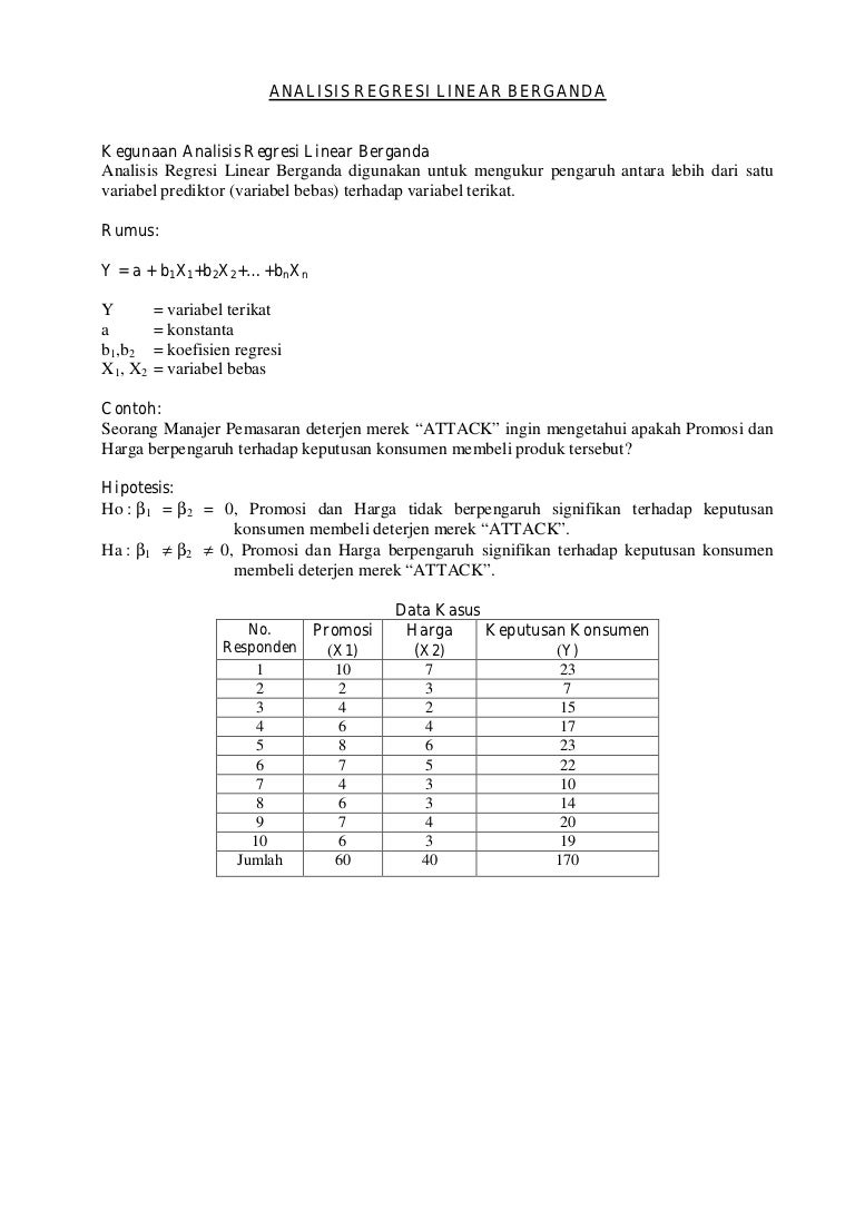 Detail Contoh Analisis Regresi Nomer 4