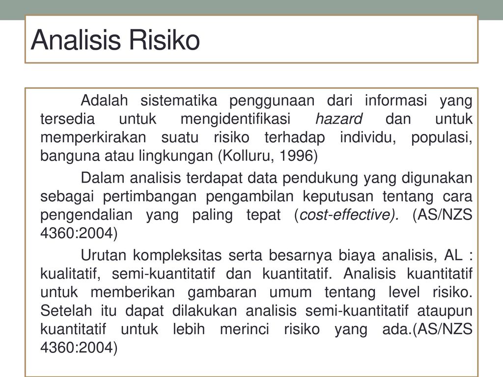 Detail Contoh Analisis Resiko Nomer 5