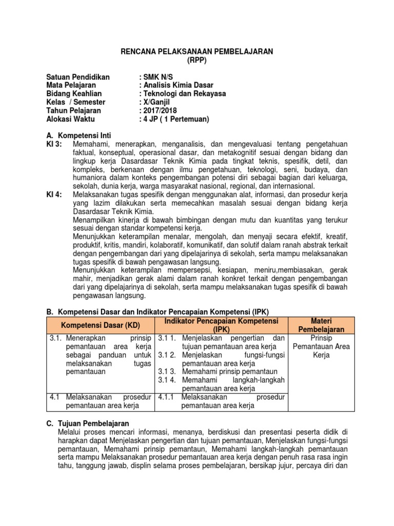 Detail Contoh Analisis Rpp Nomer 42