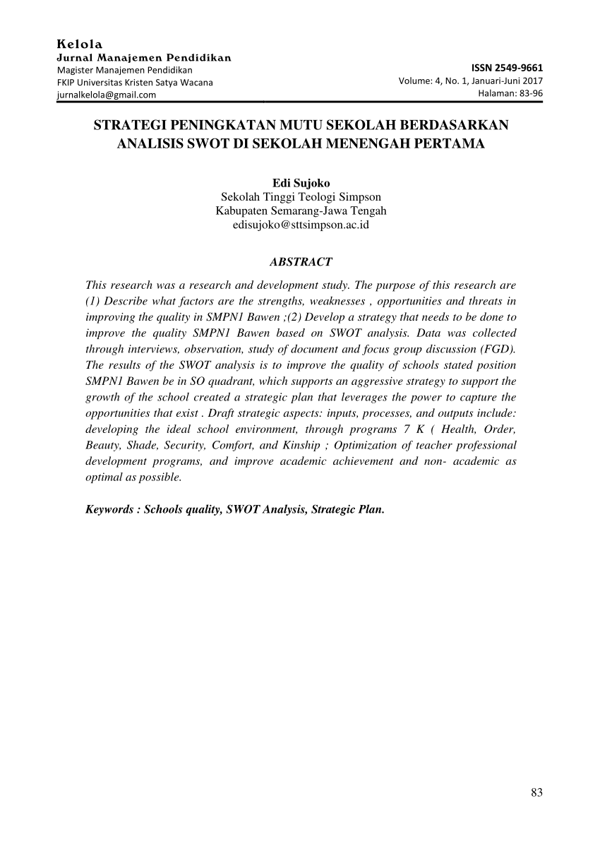 Detail Contoh Analisis Swot Sekolah Smk Nomer 35