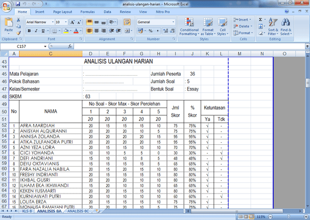 Detail Contoh Analisis Ulangan Harian Nomer 4