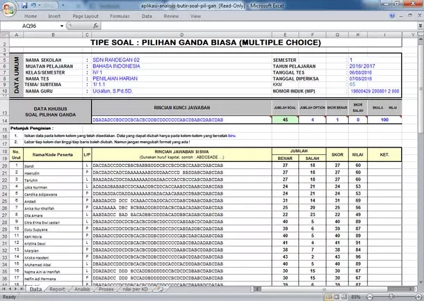 Detail Contoh Analisis Ulangan Harian Nomer 40