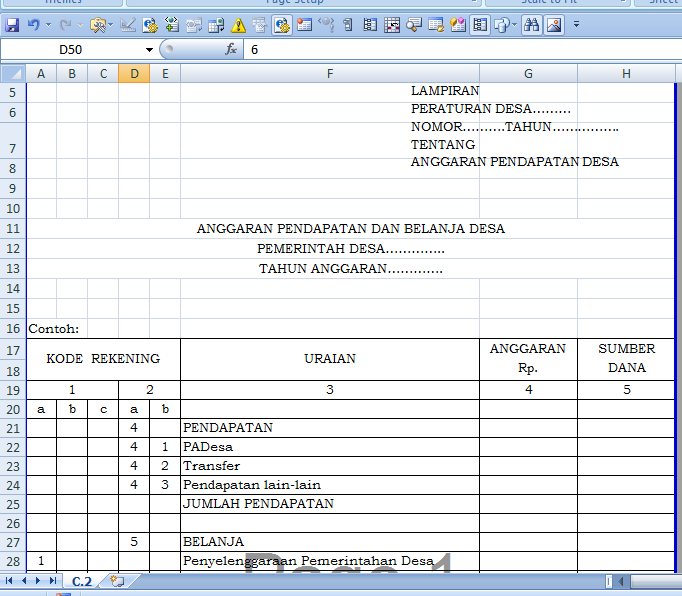 Detail Contoh Anggaran Pendapatan Dan Belanja Desa Nomer 33