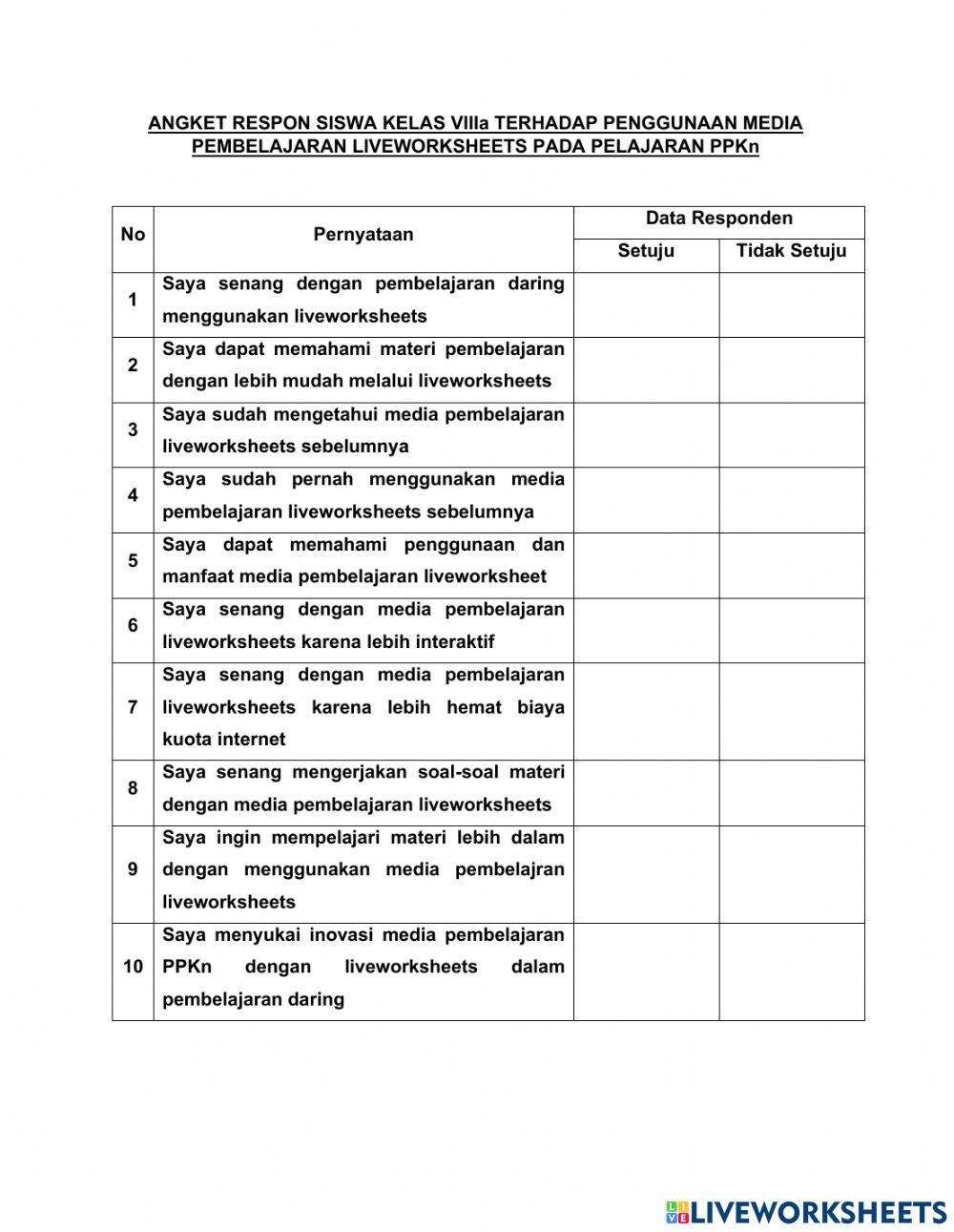 Detail Contoh Angket Untuk Siswa Nomer 28