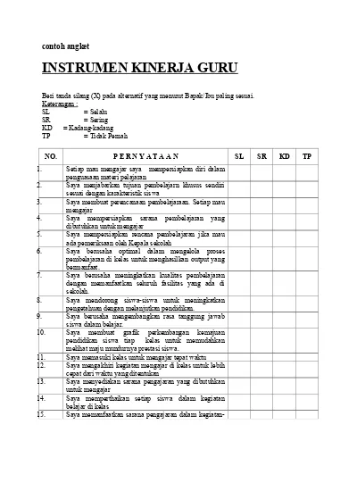 Detail Contoh Angket Untuk Siswa Nomer 42