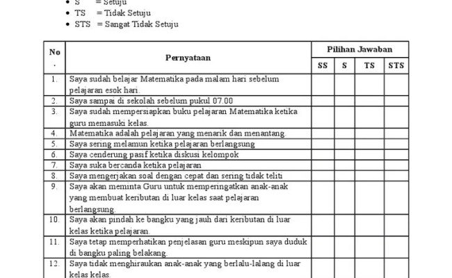 Detail Contoh Angket Untuk Siswa Nomer 51