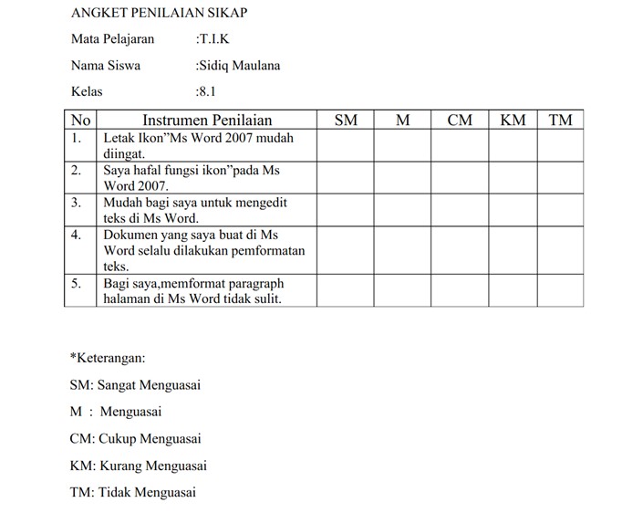 Detail Contoh Angket Wawancara Nomer 12