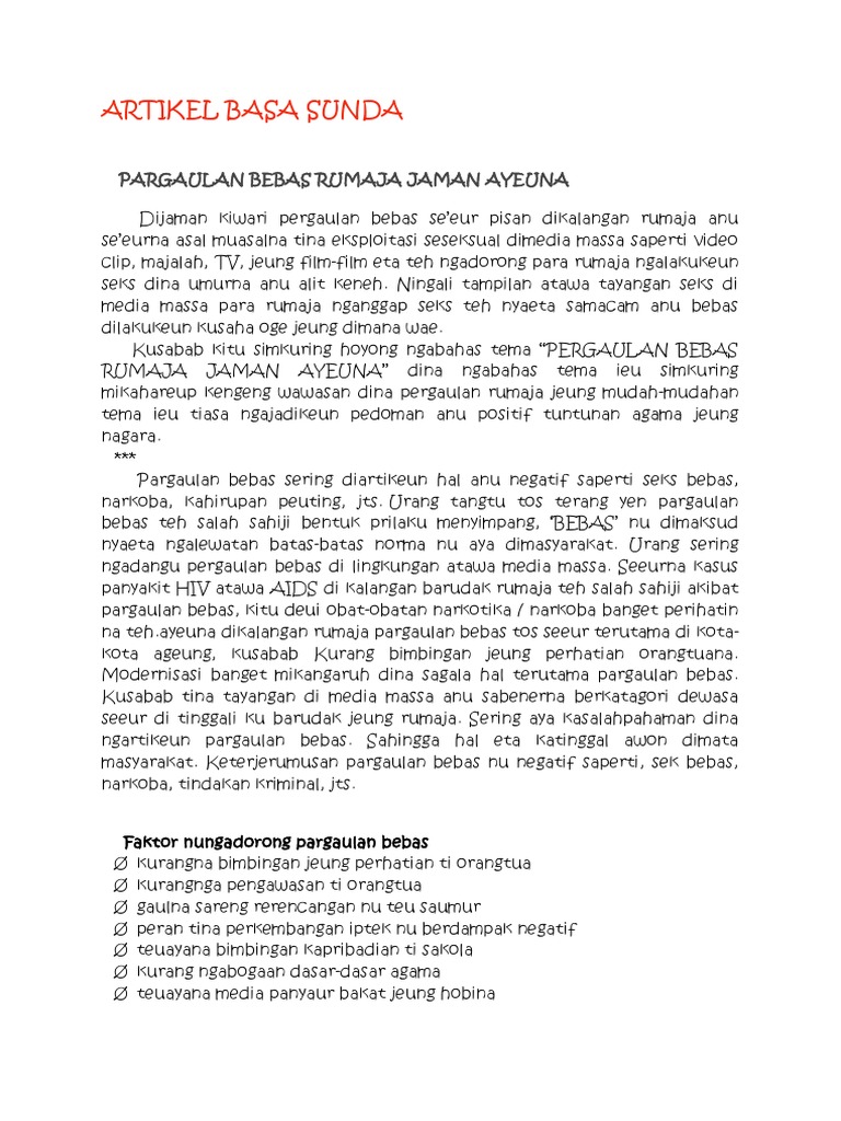 Detail Contoh Artikel Bahasa Sunda Tentang Kesenian Nomer 3