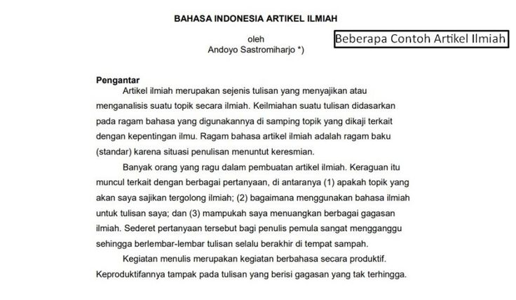 Detail Contoh Artikel Ilmiah Pendidikan Nomer 18