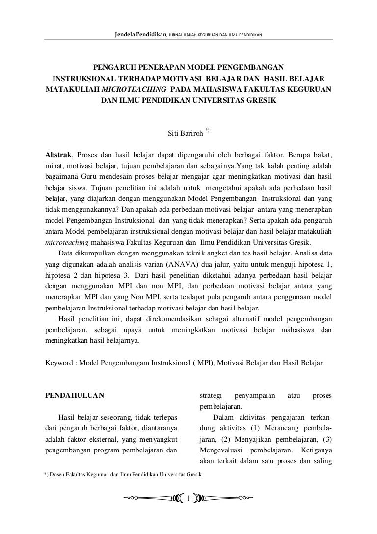 Contoh Artikel Jurnal Pendidikan - KibrisPDR