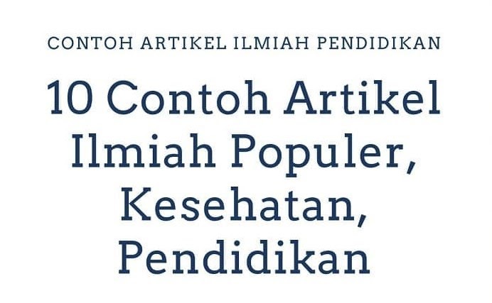 Detail Contoh Artikel Kesehatan Nomer 31