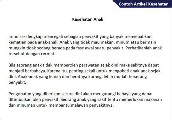 Detail Contoh Artikel Kesehatan Nomer 7