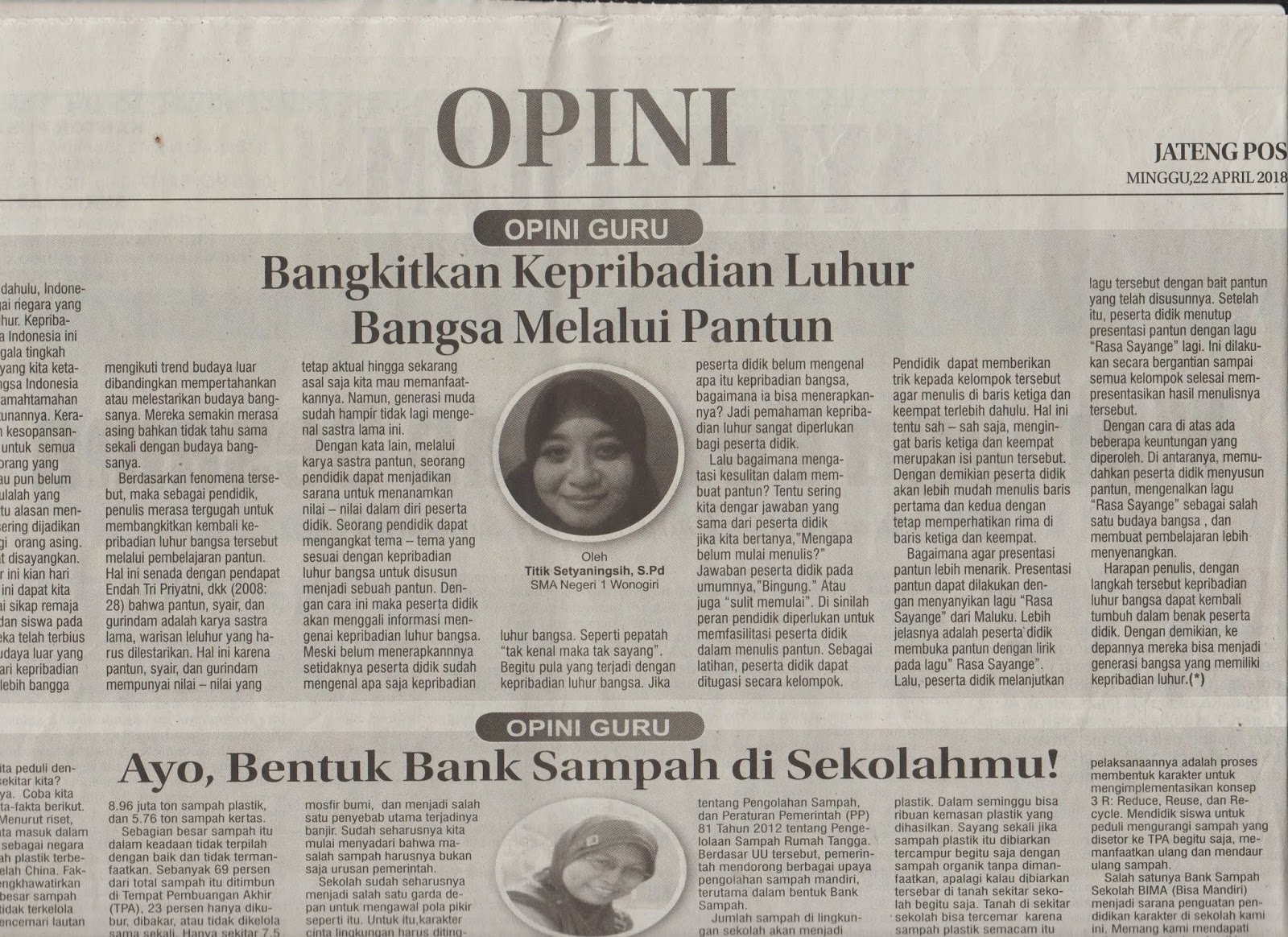 Detail Contoh Artikel Opini Koran Nomer 17