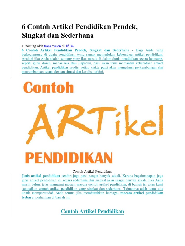 Detail Contoh Artikel Terbaru Nomer 25