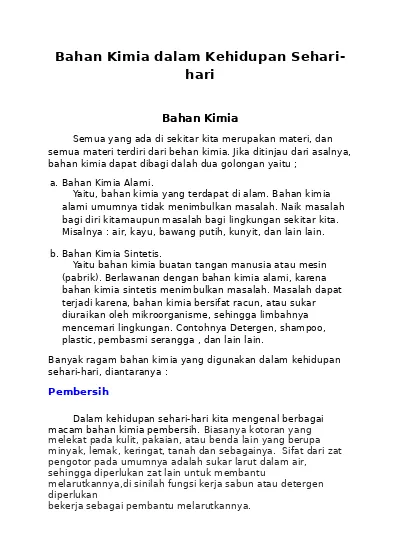 Detail Contoh Bahan Kimia Dalam Kehidupan Sehari Hari Nomer 51