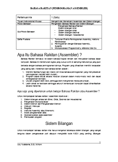 Detail Contoh Bahasa Assembly Nomer 31