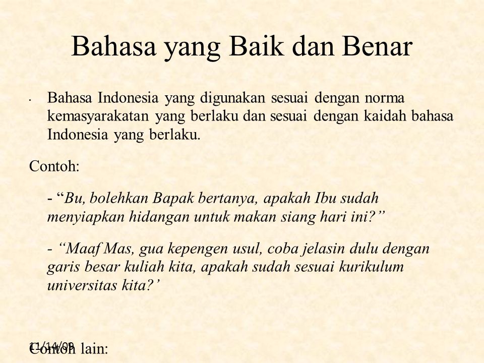 Detail Contoh Bahasa Yang Benar Nomer 6