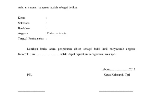 Detail Contoh Berita Acara Kelompok Tani Nomer 23