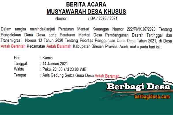 Detail Contoh Berita Acara Musyawarah Nomer 13