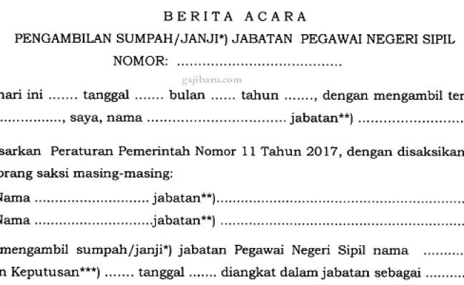 Detail Contoh Berita Acara Pelantikan Nomer 29