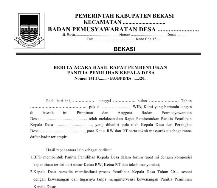 Detail Contoh Berita Acara Pelantikan Nomer 33