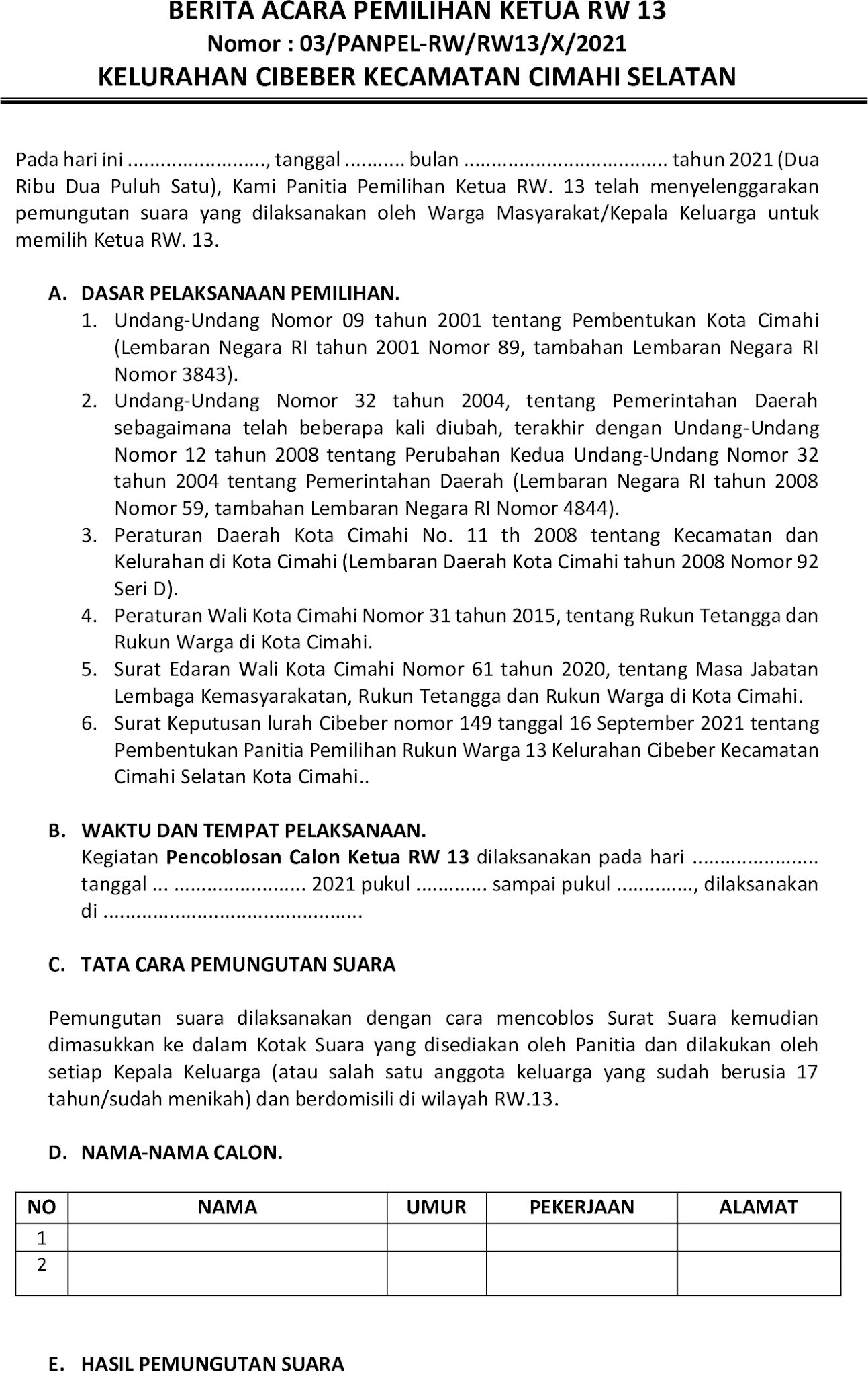 Detail Contoh Berita Acara Pelantikan Nomer 36