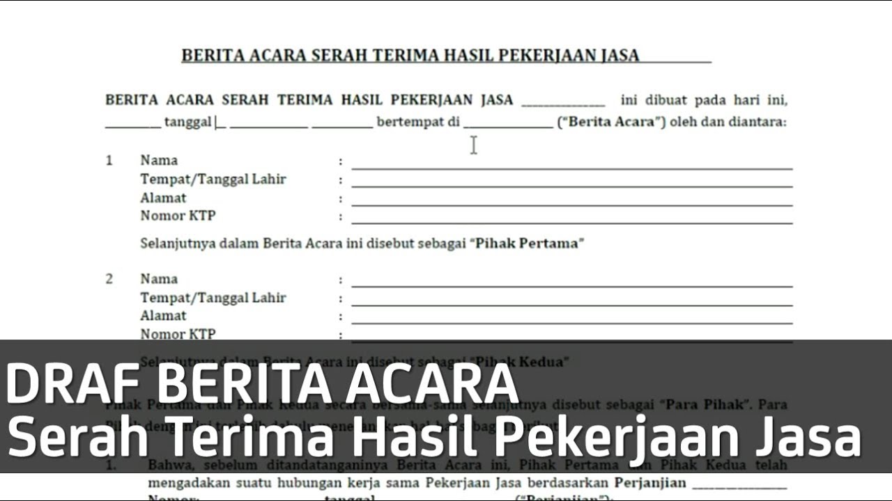 Detail Contoh Berita Acara Penyelesaian Pekerjaan Nomer 9