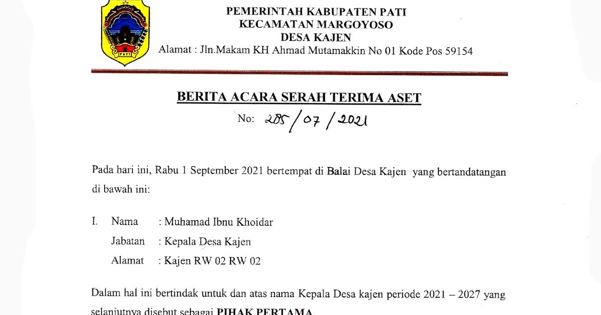 Detail Contoh Berita Acara Serah Terima Barang Nomer 31