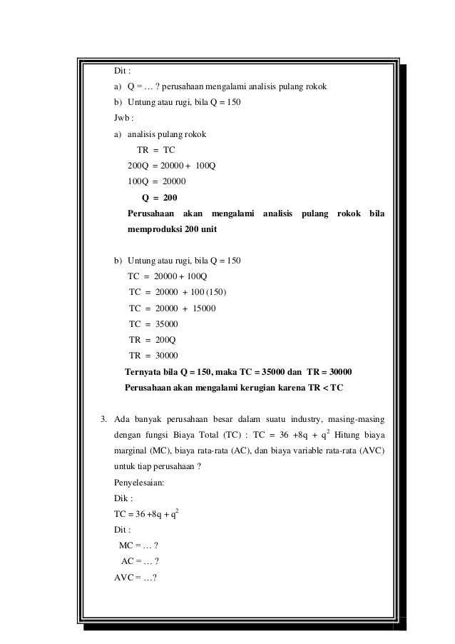 Detail Contoh Biaya Marginal Nomer 23