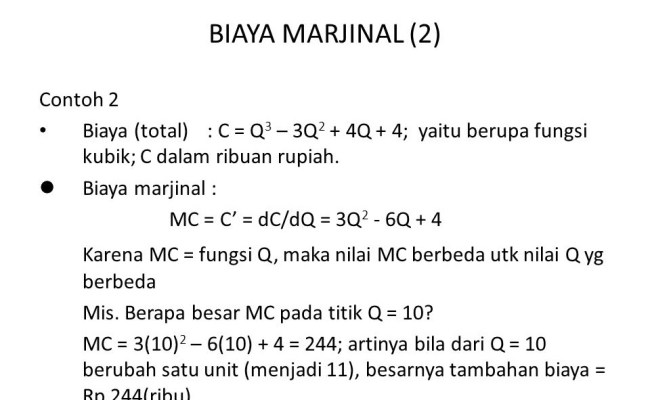 Detail Contoh Biaya Marginal Nomer 6