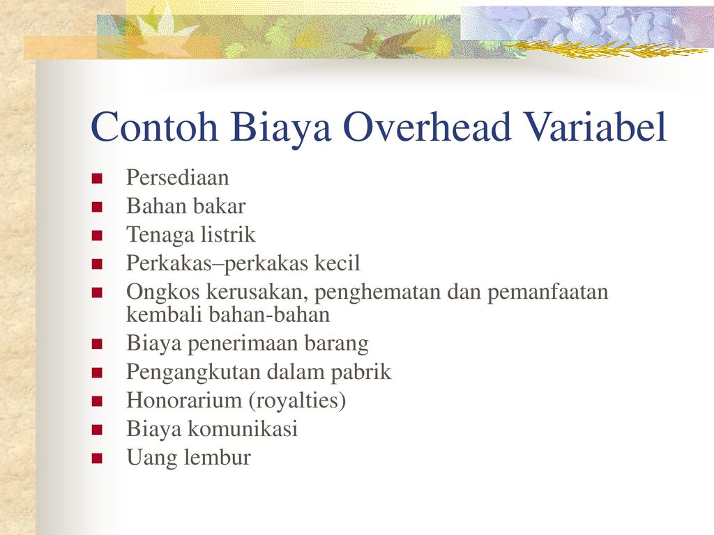 Detail Contoh Biaya Overhead Nomer 13