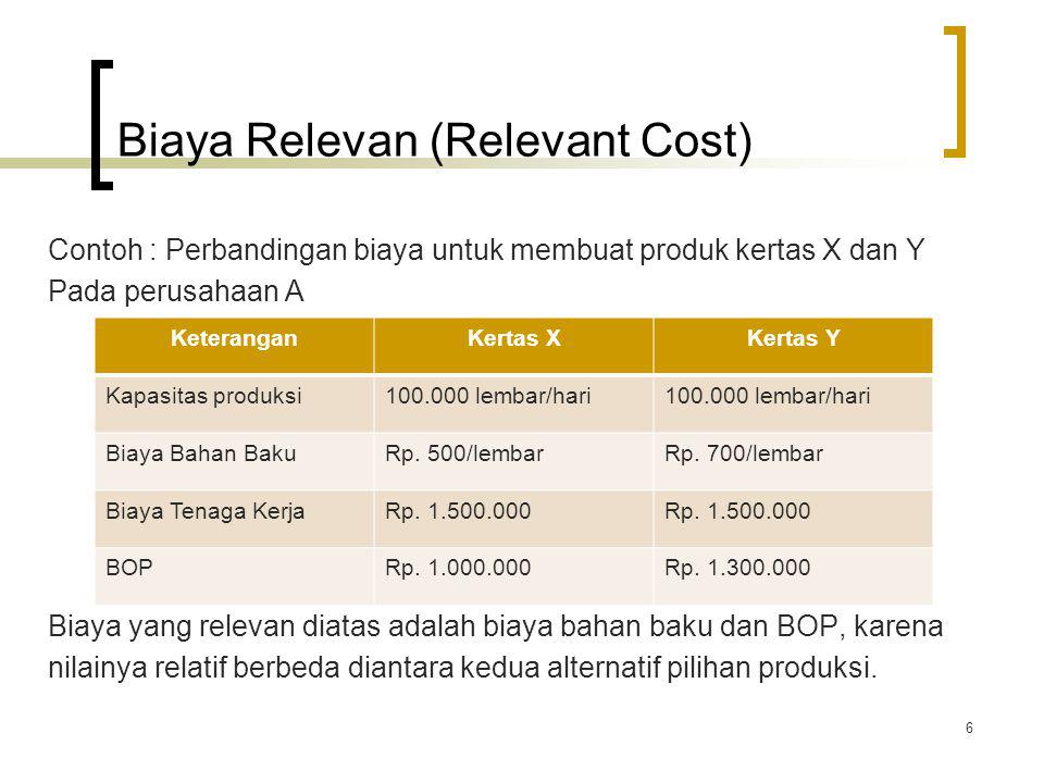 Detail Contoh Biaya Relevan Dan Tidak Relevan Nomer 9