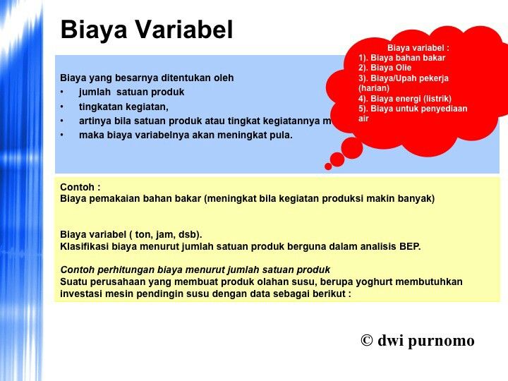 Detail Contoh Biaya Variabel Nomer 3