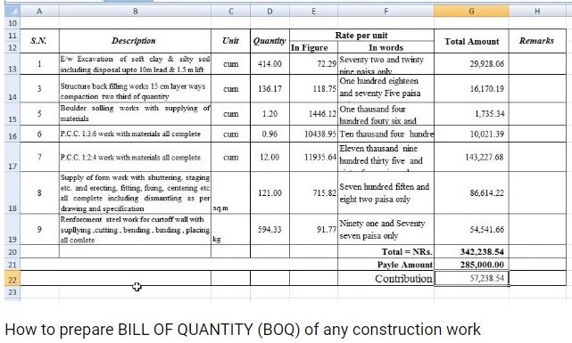 Contoh Bill Of Quantity - KibrisPDR