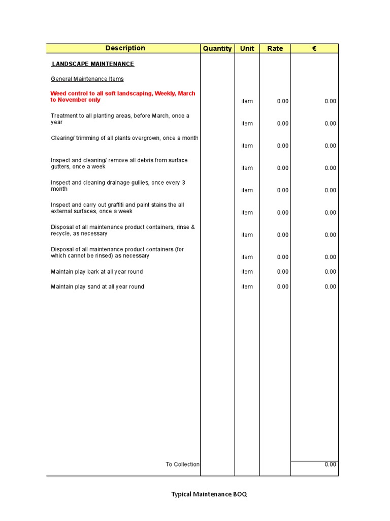 Detail Contoh Bill Of Quantity Nomer 14