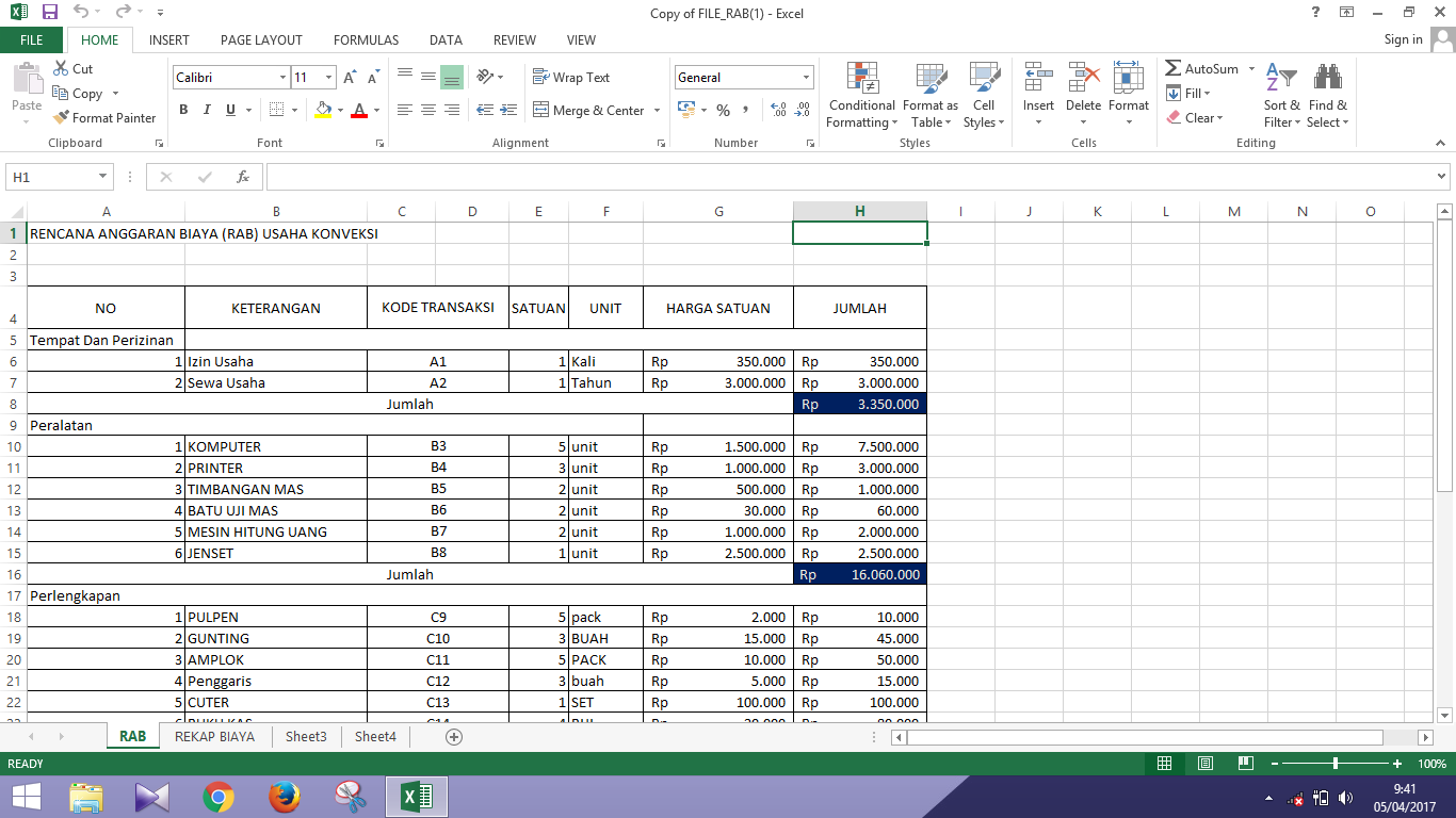 Detail Contoh Budgeting Perusahaan Excel Nomer 26