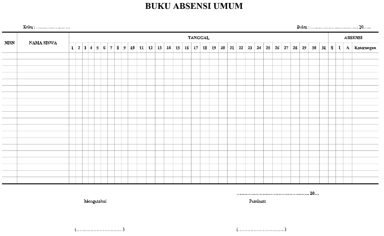 Detail Contoh Buku Absen Siswa Nomer 14